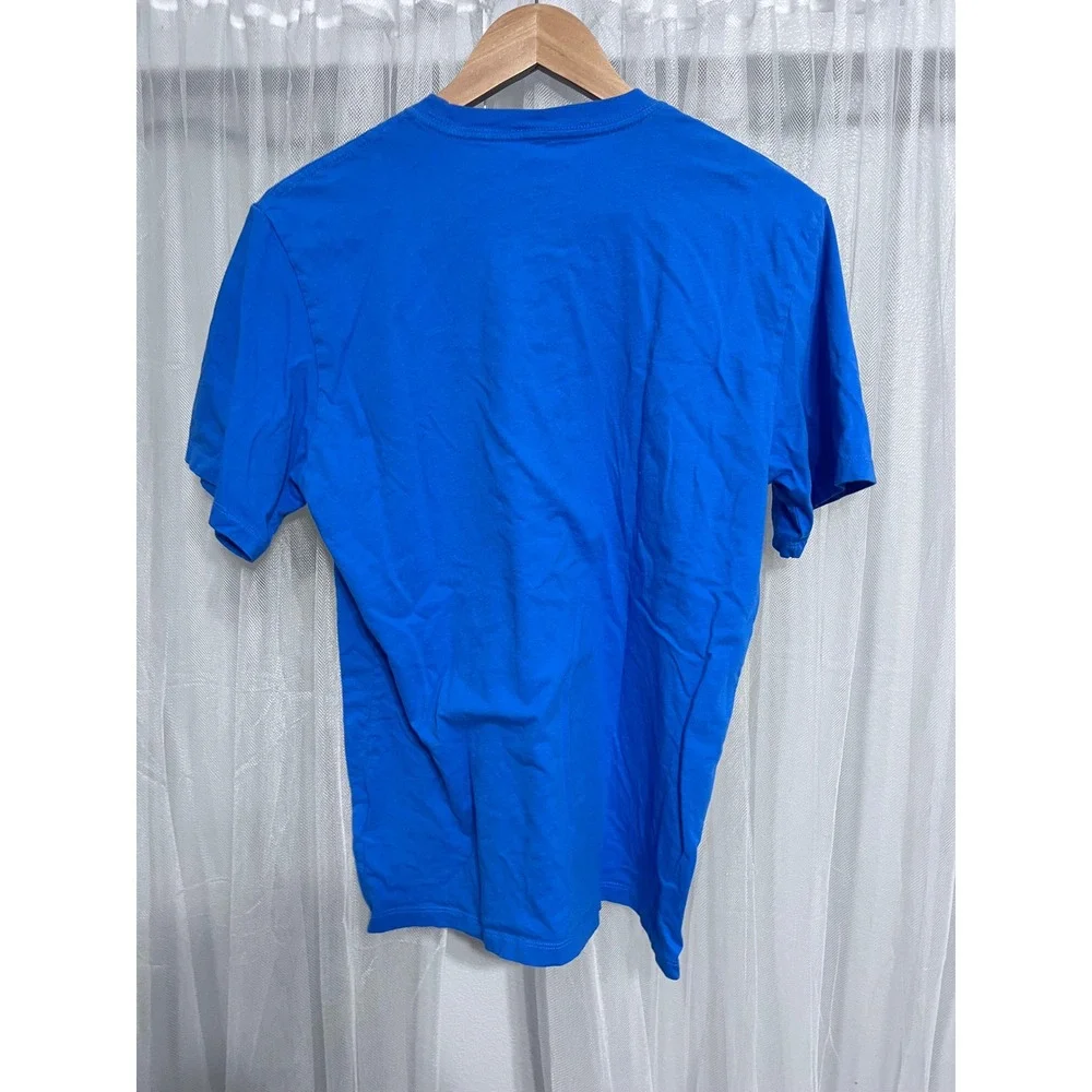 The North Face Mens T-shirt Blue Short Sleeve Crew‎ Neck Logo Graphic Size M